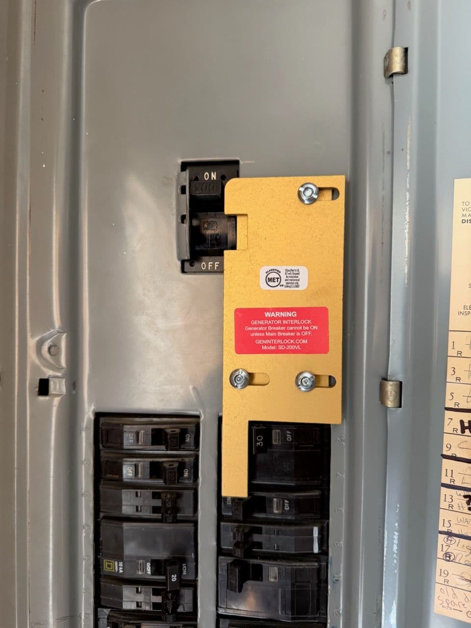 Generator Plug and Safety Interlock Installation in Oak Ridge TN